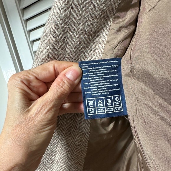 Vintage Burberrys Harris Tweed Jacket Beige Tan Small - Picture 4 of 16